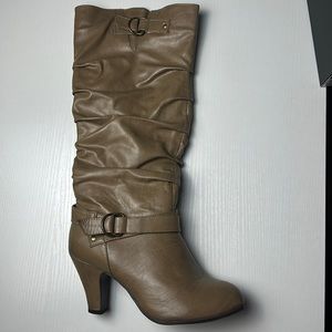 Rampage tan knee high boots